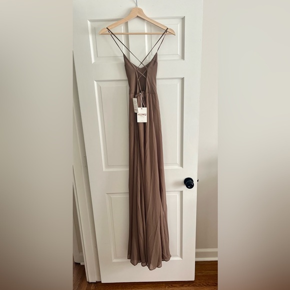 NEW! Show Me Your Mumu Godshaw Goddess Dress Bridesmaid Size XXS Dune - Picture 4 of 5